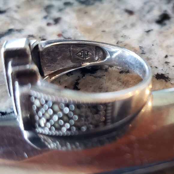 Judith Jack Vintage Art Deco Sterling Marcasite Ring - Picture 7 of 10